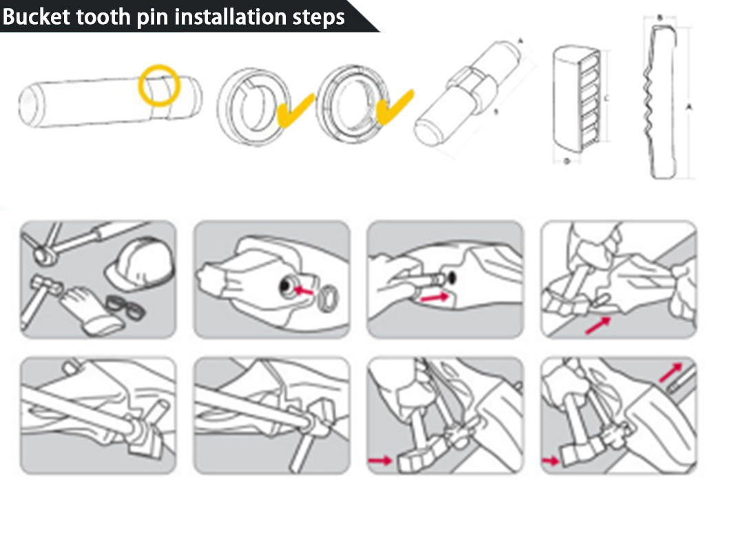 Hyundai Machinery Spare Parts Bucket Tooth Pin