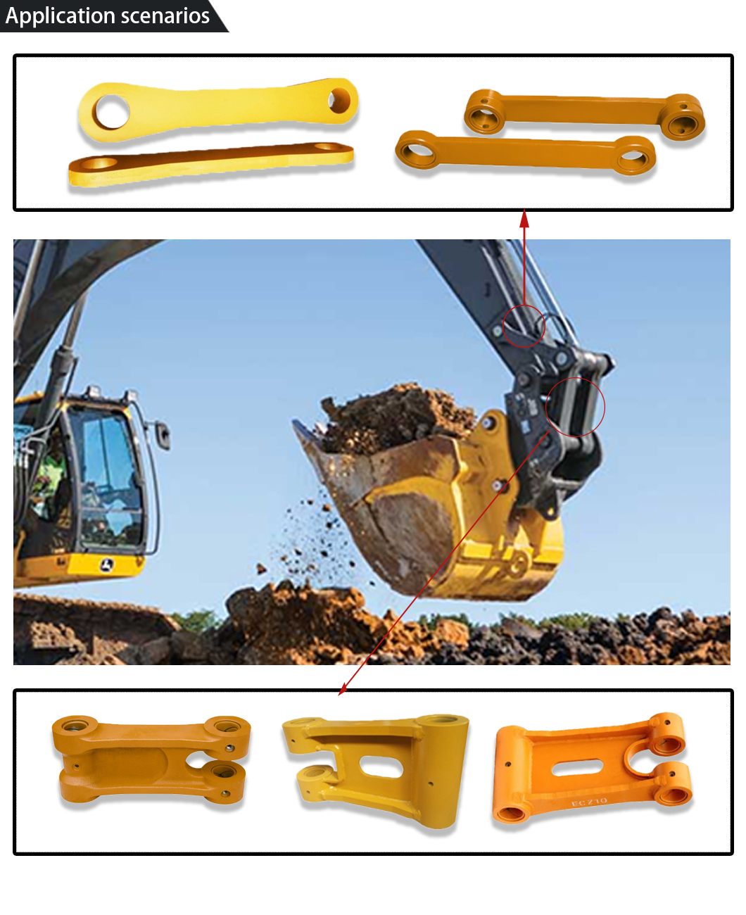 H Link Bucket Linkage For Excavator Parts