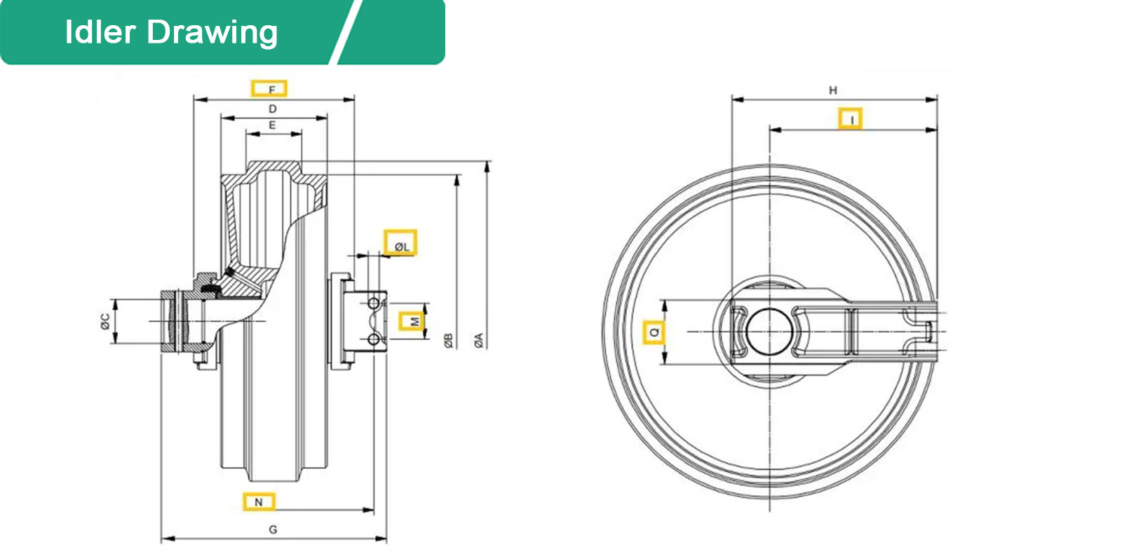 excavator idler 